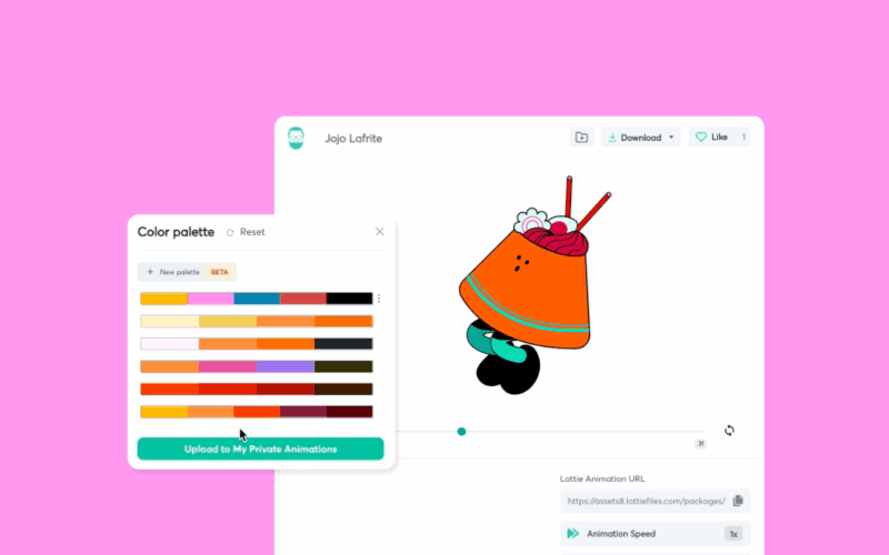 Change colors instantly with the Color Palette feature