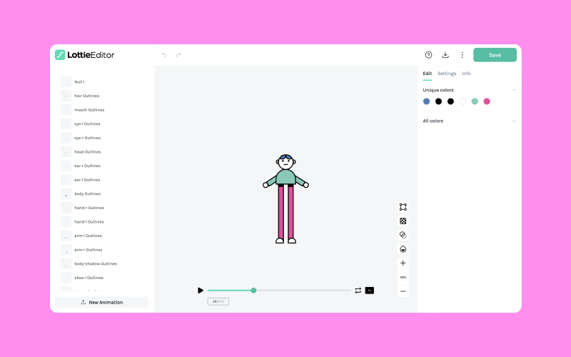 Animation in Lottie Editor