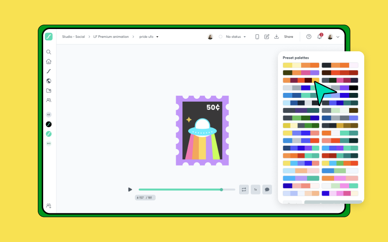 Customize Lottie animation using color palette