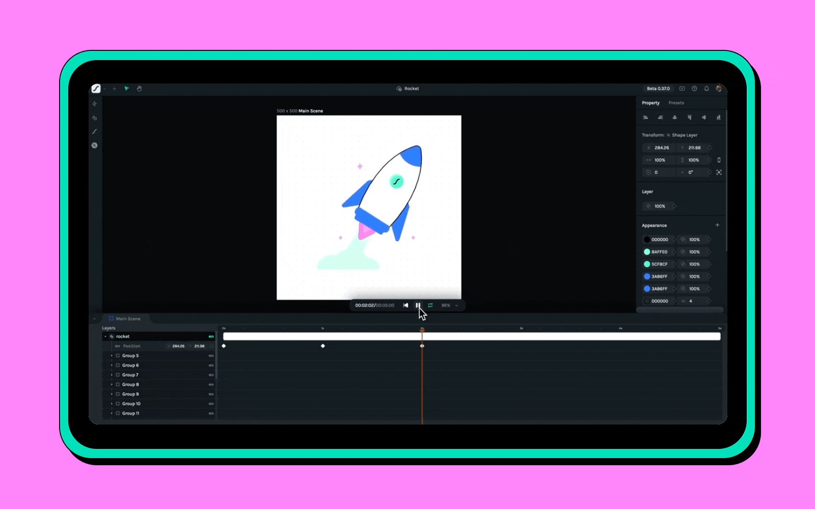 Animating the color