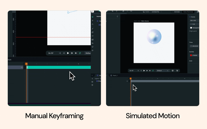 manual keyframe vs using physic simulator